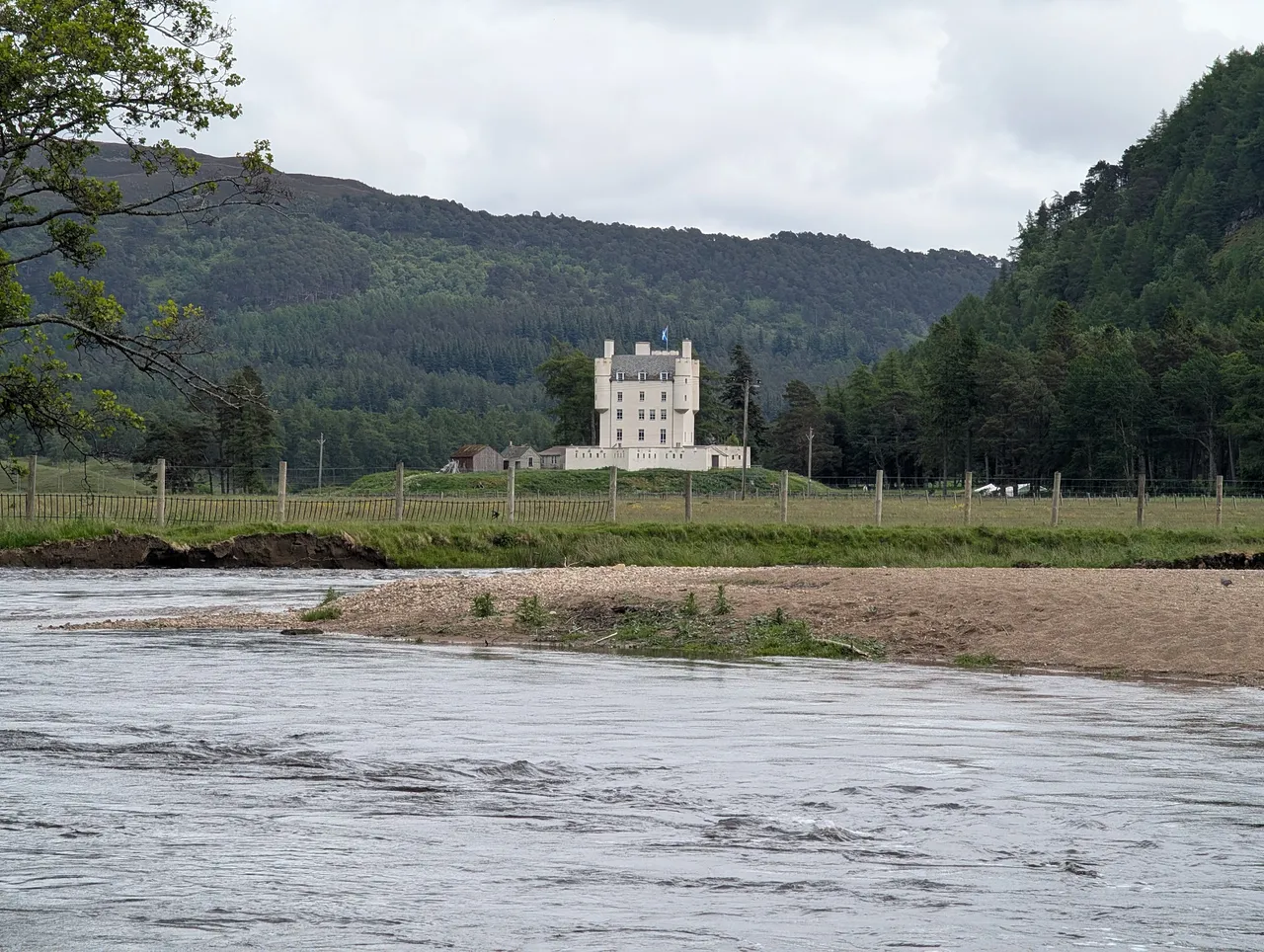 Same castle from yesterday, but now in the distance seen over the Clunie Water. Every time I see it, I say “Go away or I shall taunt you a second time.”