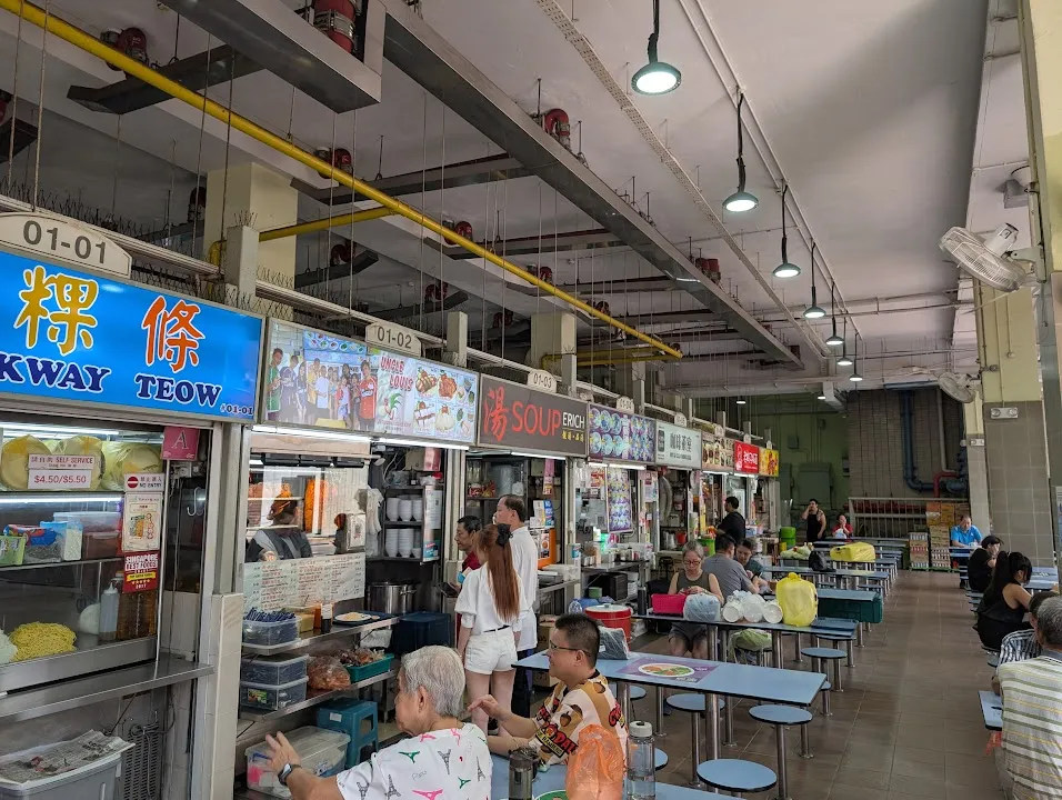 One tiny part of the hawker center. We started our food tour at 10 am, so it wasn’t too busy at the time. Singaporeans eat a lot of their meals in hawker centers. The tables are numbered so you can easily meet up with friends; if you need to share a table, people are super-friendly.