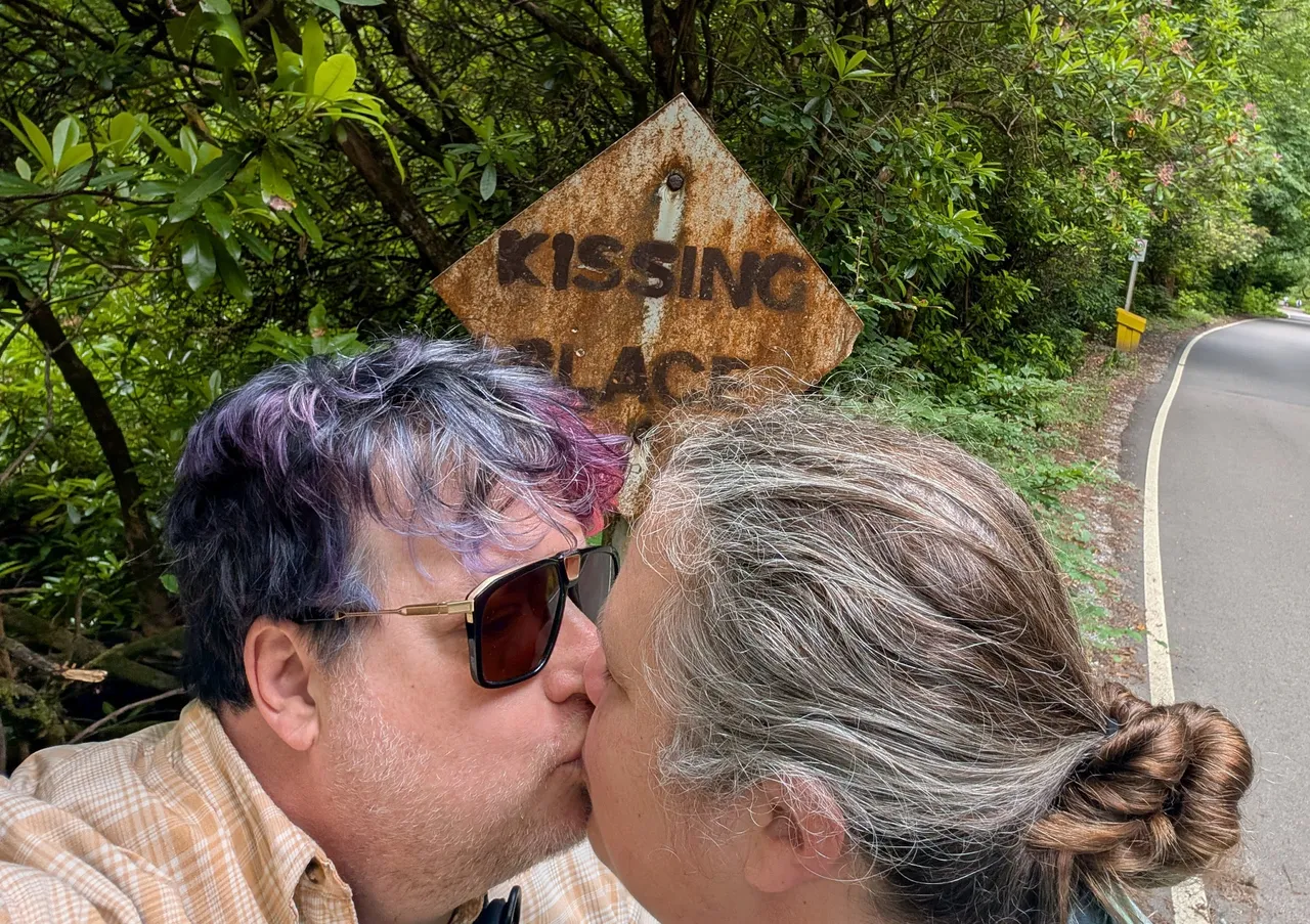 The very narrow roads have these pull-off bits labeled “Passing Place” and this one sign said “Kissing Place” instead. As it was our anniversary, I took the sign as a Sign.