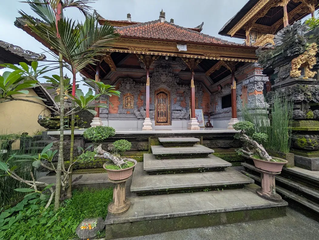 Inside the family compound.