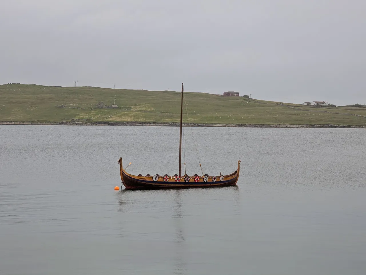 Shetlanders have this winter tradition called Up Helly Aa where they dress up (guising again) mostly as vikings, carry torches through the town, do weird shit for the entertainment of the crowd, and eventually set a viking longship on fire. Not this one though, this one has been around in the harbor for a while. I think ultimately, when you’re at 60° N latitude and the nights are nigh endless, you’ll do a lot of weird shit in the winter. I kind of love this town, probably couldn’t live here year round for long, but I’d have a lot of fun.